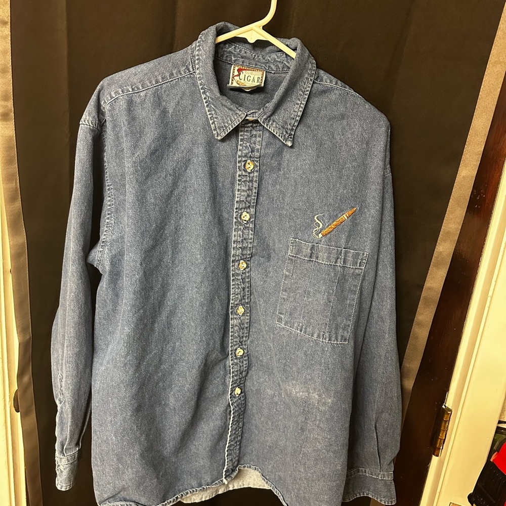 Cigar Denim Button-Up Shirt